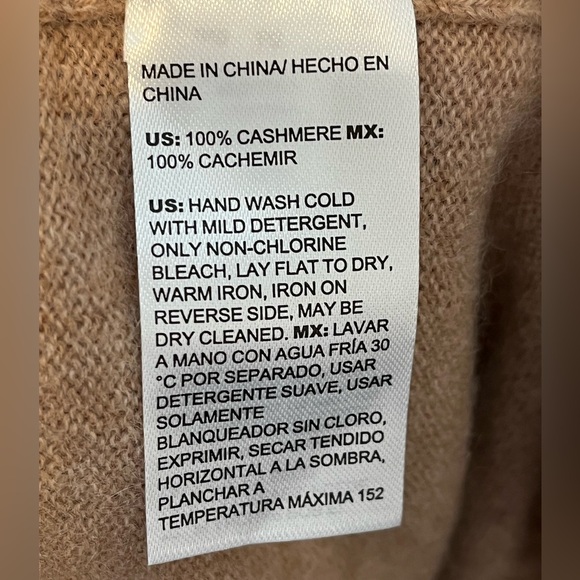 Chico's Women's Cashmere Crew Neck Sweater Size 4 (20/22W), Light Tan/Brown - Picture 4 of 5